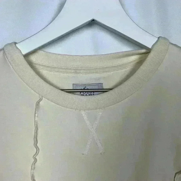 Oh Polly Not Over Yet Tee Ivory OS 4-6 Exposed Seams Short Sleeves Crew Unique - Picture 3 of 11